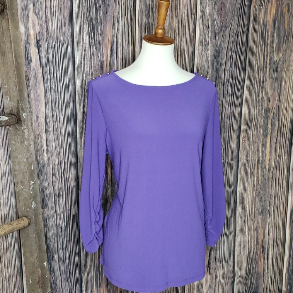 Susan graver top purple size large